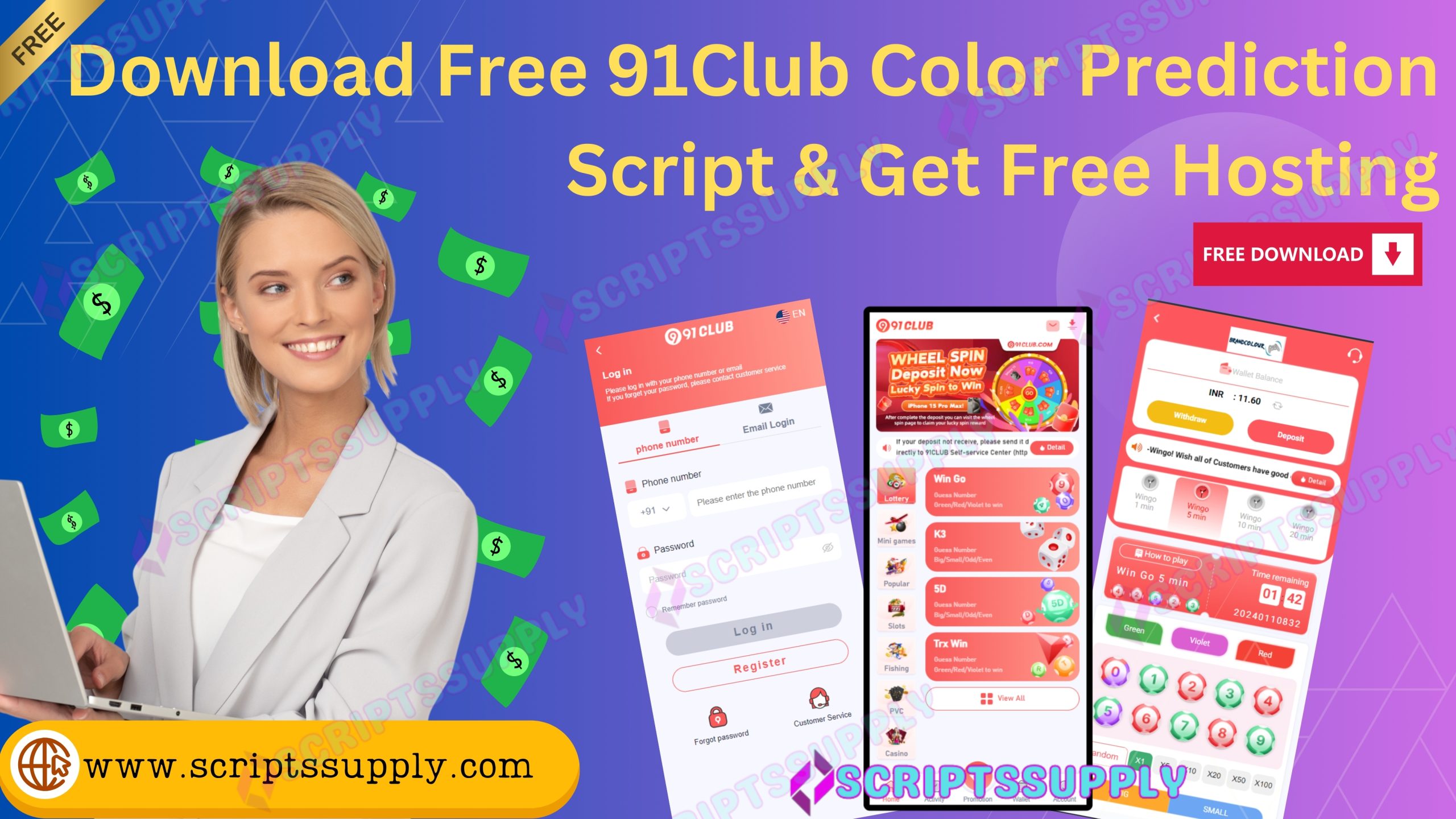 91 Club Colour Prediction Game Script - Free Download